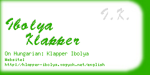 ibolya klapper business card